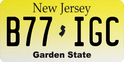 NJ license plate B77IGC