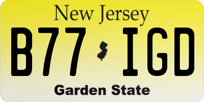 NJ license plate B77IGD