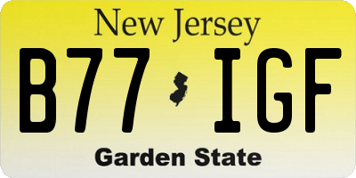 NJ license plate B77IGF