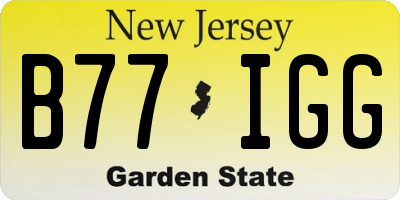 NJ license plate B77IGG
