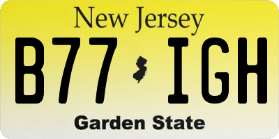 NJ license plate B77IGH