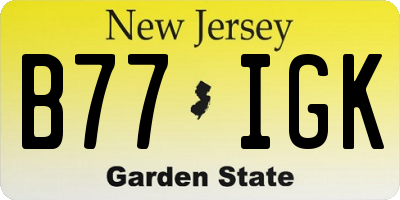NJ license plate B77IGK