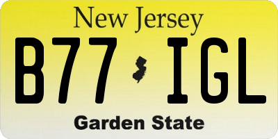 NJ license plate B77IGL