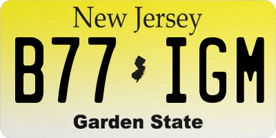 NJ license plate B77IGM