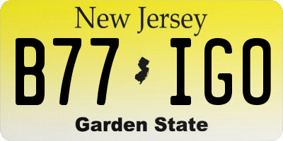 NJ license plate B77IGO