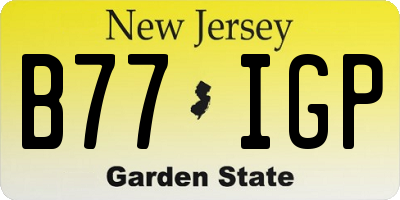 NJ license plate B77IGP