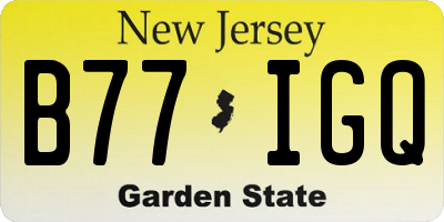 NJ license plate B77IGQ