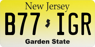 NJ license plate B77IGR