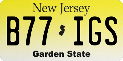 NJ license plate B77IGS