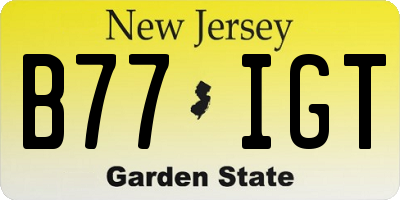 NJ license plate B77IGT