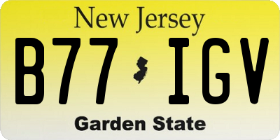 NJ license plate B77IGV