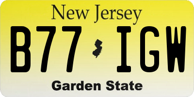 NJ license plate B77IGW
