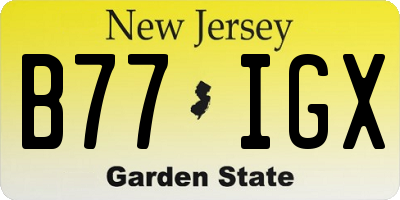 NJ license plate B77IGX