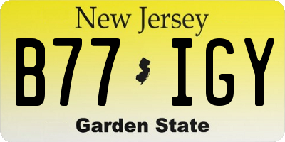 NJ license plate B77IGY