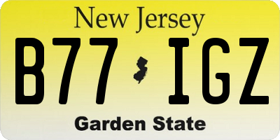 NJ license plate B77IGZ