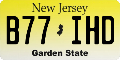 NJ license plate B77IHD