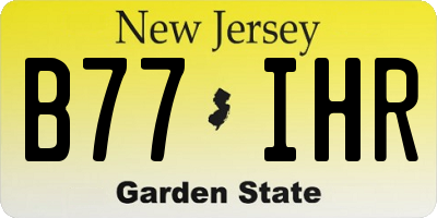 NJ license plate B77IHR