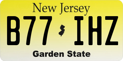 NJ license plate B77IHZ