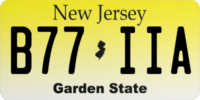 NJ license plate B77IIA