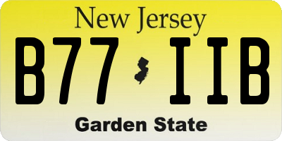 NJ license plate B77IIB