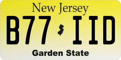 NJ license plate B77IID