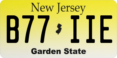 NJ license plate B77IIE