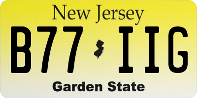 NJ license plate B77IIG