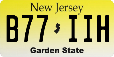 NJ license plate B77IIH