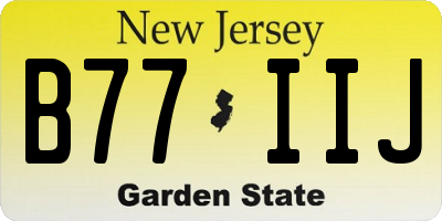 NJ license plate B77IIJ