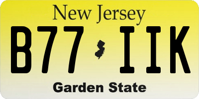 NJ license plate B77IIK