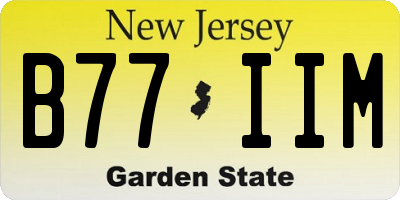 NJ license plate B77IIM