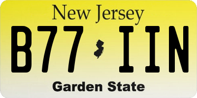 NJ license plate B77IIN