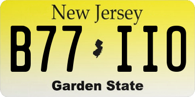 NJ license plate B77IIO