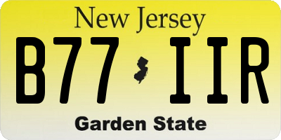 NJ license plate B77IIR