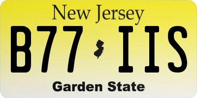 NJ license plate B77IIS