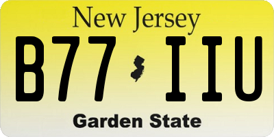 NJ license plate B77IIU