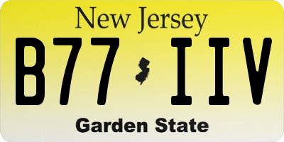 NJ license plate B77IIV