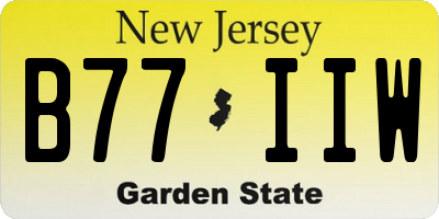 NJ license plate B77IIW