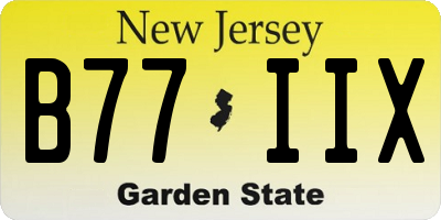 NJ license plate B77IIX