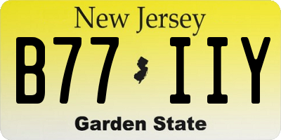 NJ license plate B77IIY