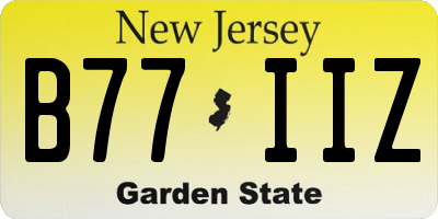 NJ license plate B77IIZ