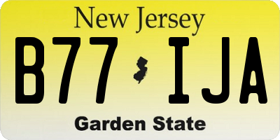 NJ license plate B77IJA