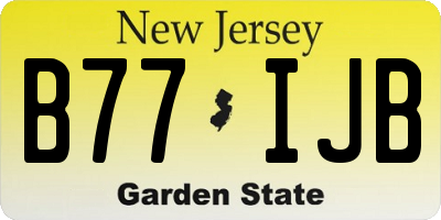 NJ license plate B77IJB