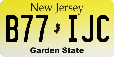 NJ license plate B77IJC