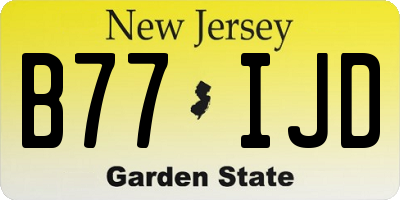 NJ license plate B77IJD