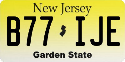 NJ license plate B77IJE