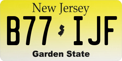 NJ license plate B77IJF