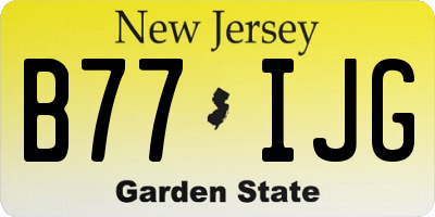 NJ license plate B77IJG
