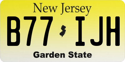 NJ license plate B77IJH