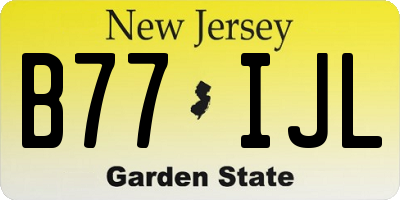 NJ license plate B77IJL